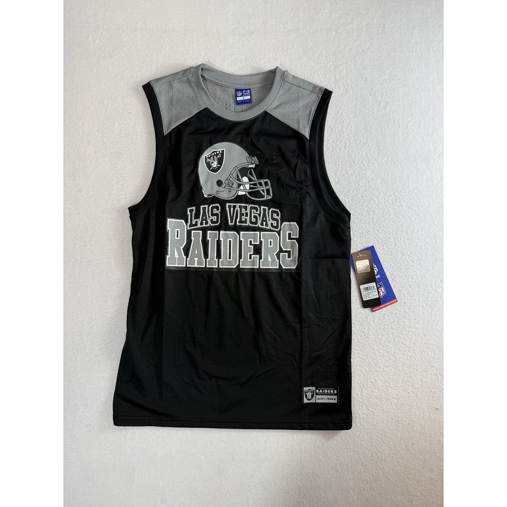 NFL Ultra Game Las Vegas Raiders Sleeveless Tank Top Mens S Black Grey NWT